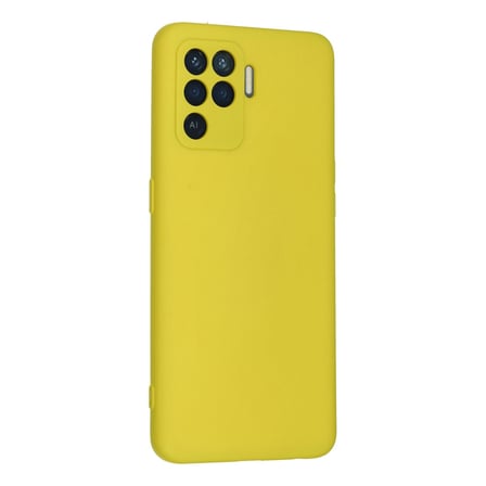 Reno 5 Lite Kılıf Nano içi Kadife Silikon - Sarı