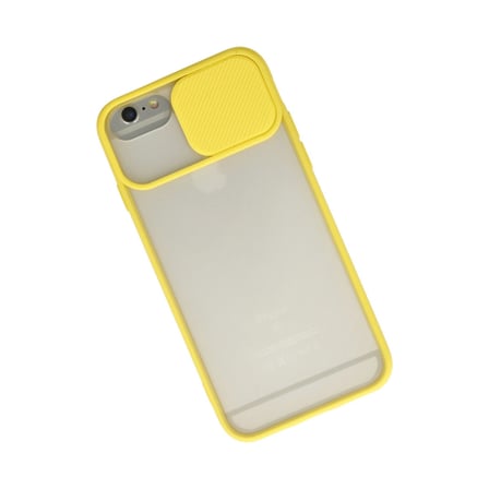 iPhone 6 Kılıf Palm Buzlu Kamera Sürgülü Silikon - Sarı