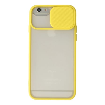 iPhone 6 Kılıf Palm Buzlu Kamera Sürgülü Silikon - Sarı
