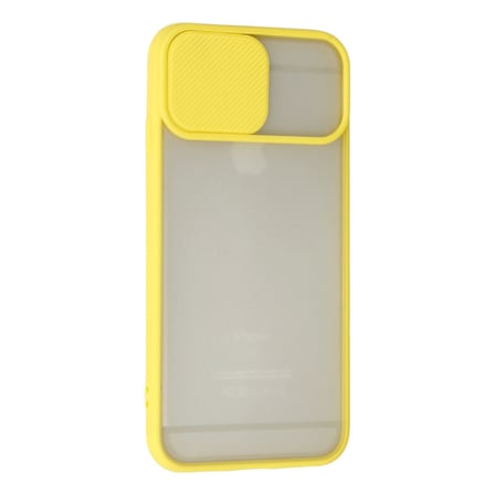 iPhone 6 Plus Kılıf Palm Buzlu Kamera Sürgülü Silikon - Sarı