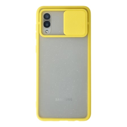 Galaxy A02 Kılıf Palm Buzlu Kamera Sürgülü Silikon - Sarı