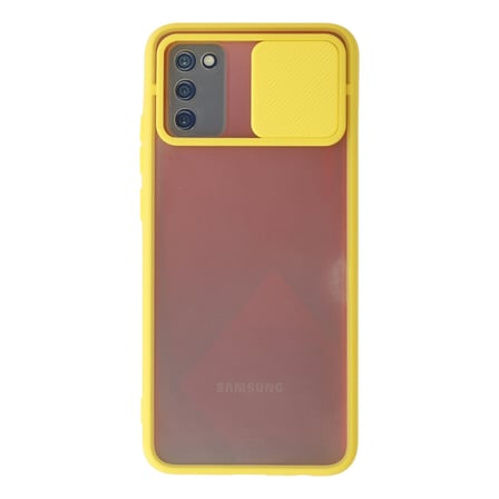 Galaxy A02S Kılıf Palm Buzlu Kamera Sürgülü Silikon - Sarı