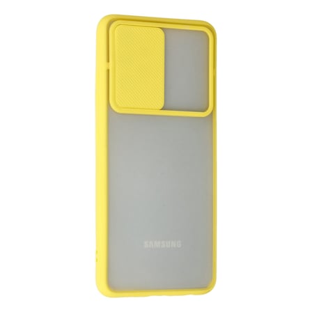 Galaxy A72 Kılıf Palm Buzlu Kamera Sürgülü Silikon - Sarı