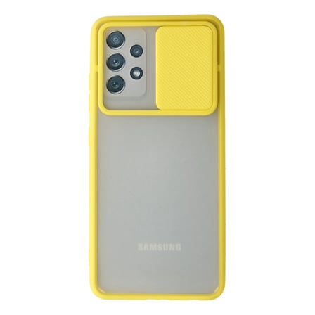 Galaxy A72 Kılıf Palm Buzlu Kamera Sürgülü Silikon - Sarı