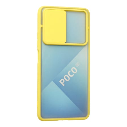 Poco F3 Kılıf Palm Buzlu Kamera Sürgülü Silikon - Sarı