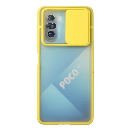 Poco F3 Kılıf Palm Buzlu Kamera Sürgülü Silikon - Sarı