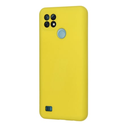 Realme C21 Kılıf Nano içi Kadife Silikon - Sarı