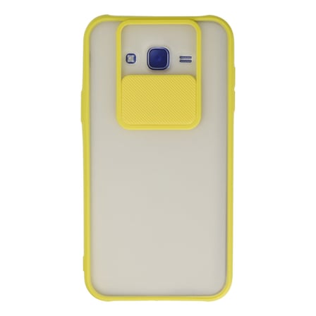 Galaxy J7 Kılıf Palm Buzlu Kamera Sürgülü Silikon - Sarı