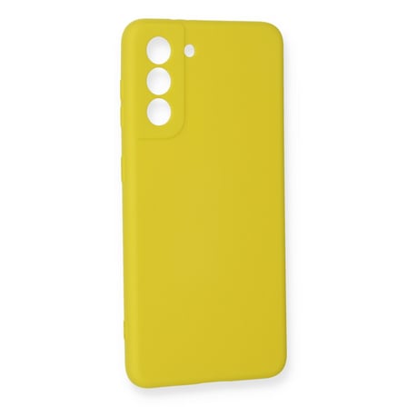 Galaxy S21 FE Kılıf Nano içi Kadife Silikon - Sarı