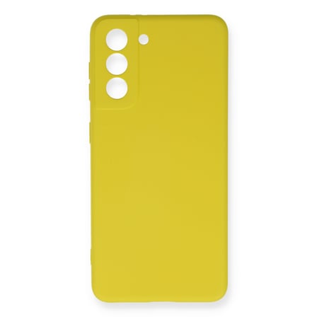 Galaxy S21 FE Kılıf Nano içi Kadife Silikon - Sarı