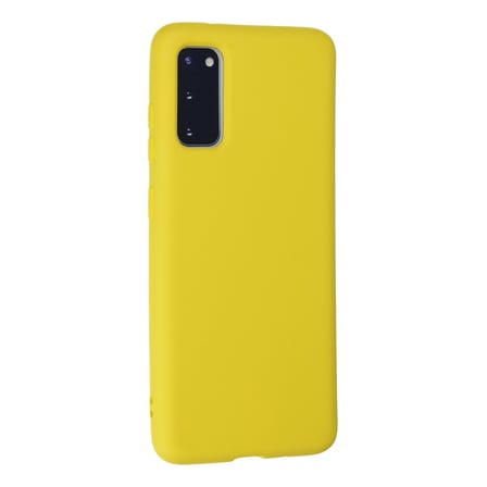 Galaxy S20 Kılıf Nano içi Kadife Silikon - Sarı
