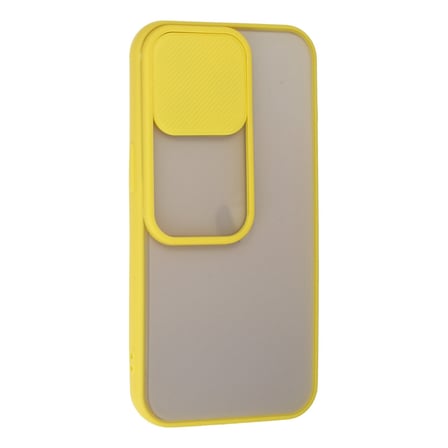 iPhone 13 Pro Kılıf Palm Buzlu Kamera Sürgülü Silikon - Sarı
