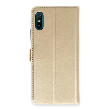 Redmi 9A Kılıf Trend S Plus Kapaklı Kılıf - Gold