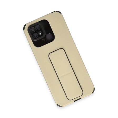 Redmi 10C Kılıf Mega Standlı Silikon - Gold