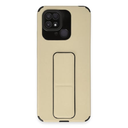 Redmi 10C Kılıf Mega Standlı Silikon - Gold