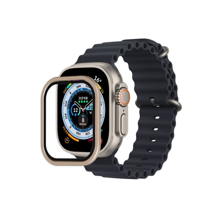 Watch Ultra 49mm Alüminyum Kasa Cam Ekran Koruyucu - Gold