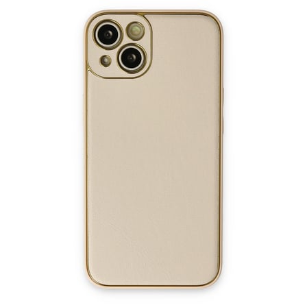 iPhone 14 Plus Kılıf Coco Deri Silikon Kapak - Gold