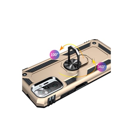Redmi Note 10 Pro Kılıf Sofya Yüzüklü Silikon Kapak - Gold