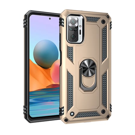 Redmi Note 10 Pro Kılıf Sofya Yüzüklü Silikon Kapak - Gold