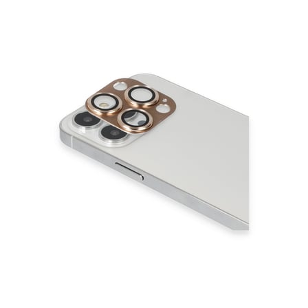 Erdo Ticaret iPhone 13 Pro Max Kamera Lens Koruyucu Alüminyum Gold Çizilmez Darbe Korumalı