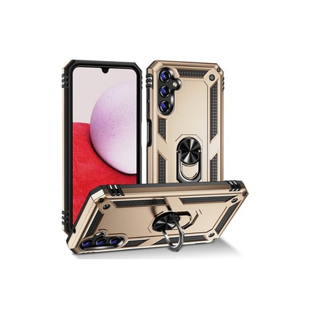Galaxy A04S Kılıf Sofya Yüzüklü Silikon Kapak - Gold