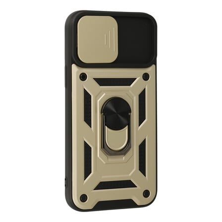 iPhone 13 Pro Kılıf Pars Lens Yüzüklü Silikon - Gold