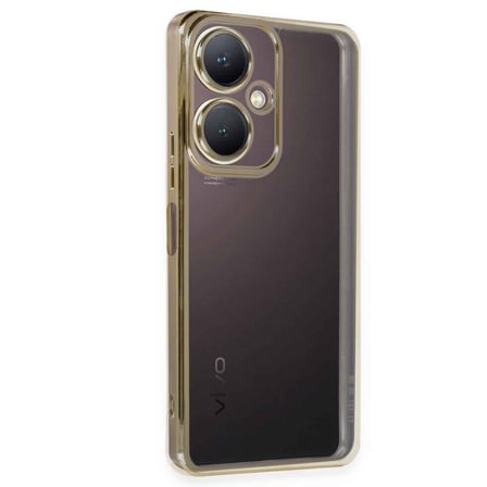 Y27 Kılıf Razer Lensli Silikon - Gold