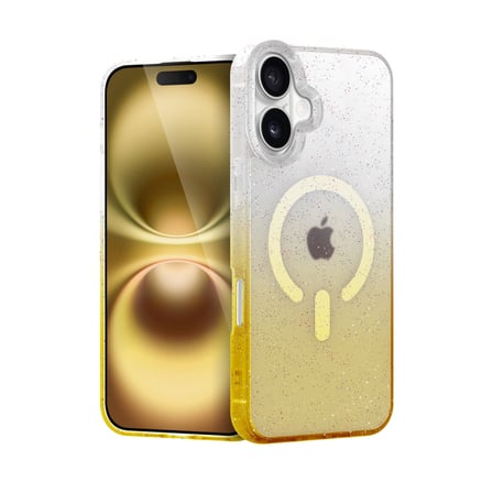 iPhone 16 Pummel Shiny Magsafe Kapak - Gold