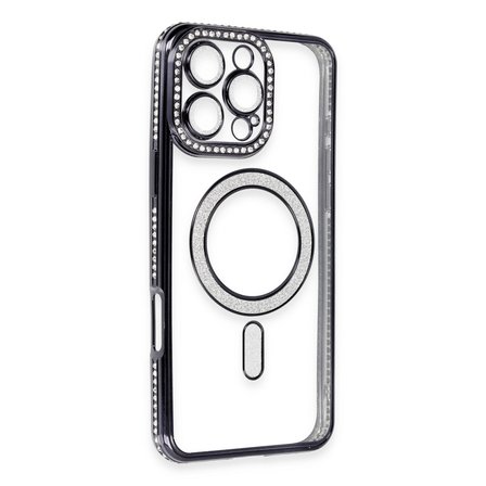 iPhone 16 Pro Max Kılıf Joke Simli Magneticsafe Kılıf - Gri
