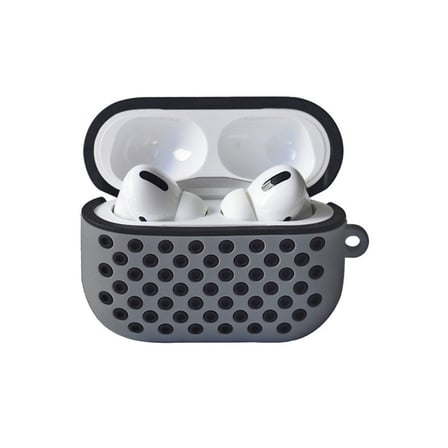 Airpods Pro 2 (2.nesil) Spor Delikli Kılıf - Gri-Siyah