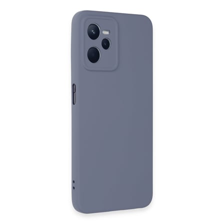 Realme C35 Kılıf Nano içi Kadife Silikon - Gri