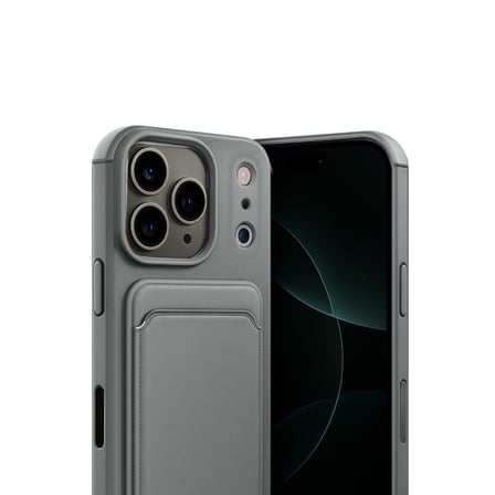 iPhone 17 Pro Max Kelvin Kartvizitli Silikon - Gri