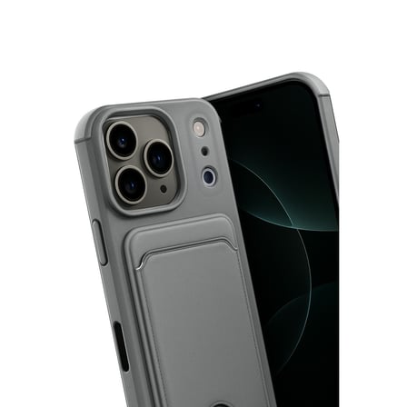 iPhone 17 Pro Max Kelvin Kartvizitli Silikon - Gri