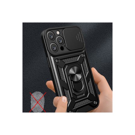 iPhone 16 Pro Kılıf Pars Lens Yüzüklü Silikon - Gümüş