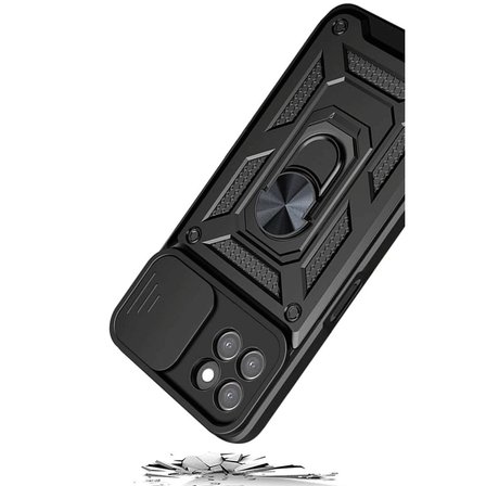 Galaxy M15 Kılıf Pars Lens Yüzüklü Silikon - Gümüş