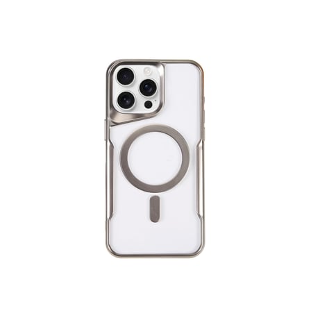 iPhone 15 Pro Max Kılıf Boyi Magsafe Silikon Kapak - Gümüş