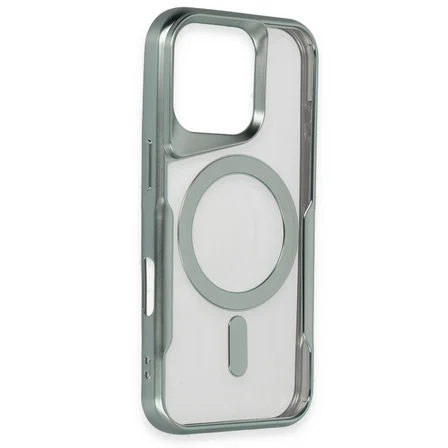 iPhone 16 Pro Max Kılıf Boyi Magsafe Silikon Kapak - Gümüş