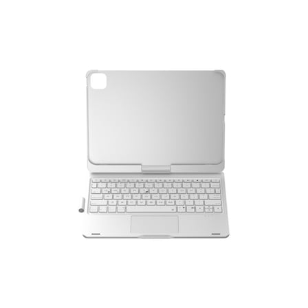 iPad Pro 11 (2024) F11 ATS Kılıf Magic Dönen Klavyeli Tablet Kılıf - Gümüş