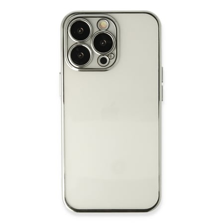 iPhone 13 Pro Kılıf Razer Lensli Silikon - Gümüş