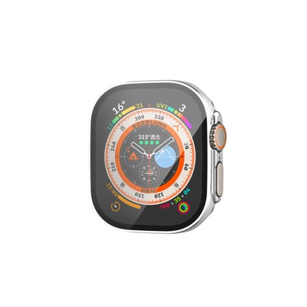 Watch Ultra 49mm Legend Camlı Kasa Ekran Koruyucu - Gümüş