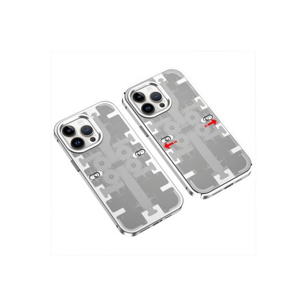 iPhone 14 Pro Kılıf Mekanik Bumper Kapak - Gümüş