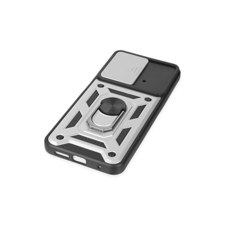Poco M4 Pro 4G Kılıf Pars Lens Yüzüklü Silikon - Gümüş