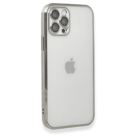 iPhone 12 Pro Max Kılıf Razer Lensli Silikon - Gümüş