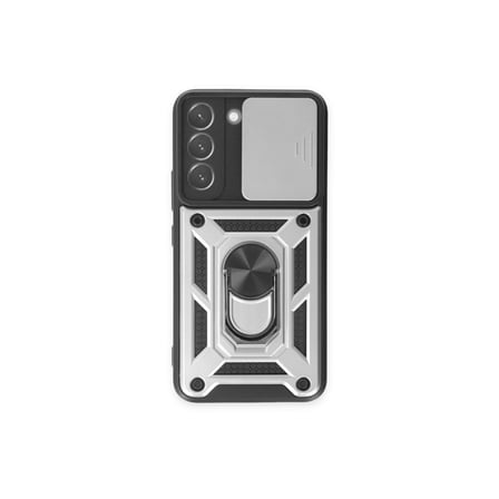 Galaxy S24 Kılıf Pars Lens Yüzüklü Silikon - Gümüş