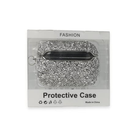 Airpods Pro (1.nesil) Mira Taşlı Kılıf - Gümüş