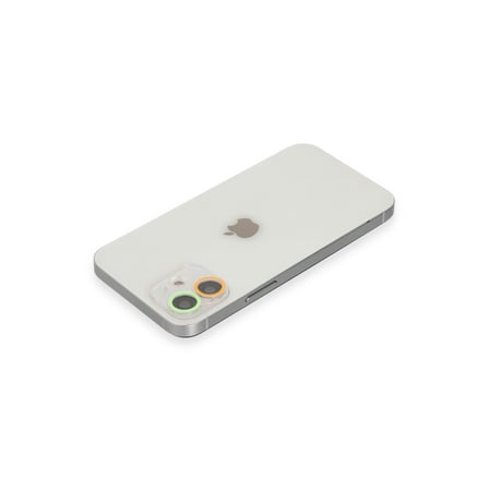 iPhone 11 Renkli Kamera Lens Koruma Cam - Turuncu-Yeşil