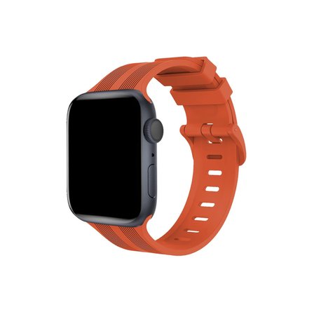 Watch 42mm KR408 Çizgili Silikon Kordon - Turuncu