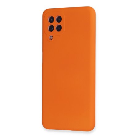 Galaxy A22 Kılıf Nano içi Kadife Silikon - Turuncu