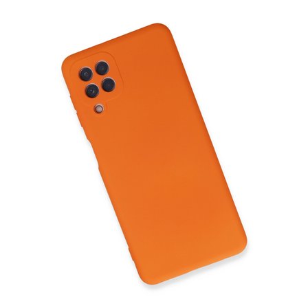 Galaxy A22 Kılıf Nano içi Kadife Silikon - Turuncu