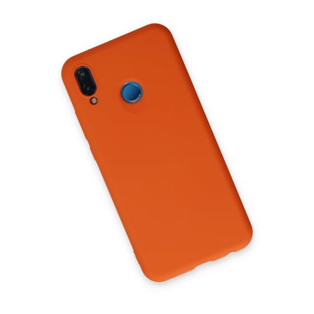 P20 Lite Kılıf Nano içi Kadife Silikon - Turuncu